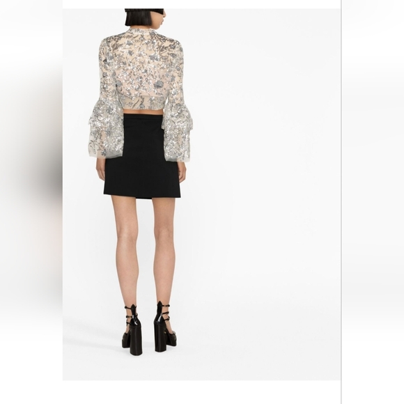 Self-Portrait Champagne Sequinned Top - Picture 6 of 9